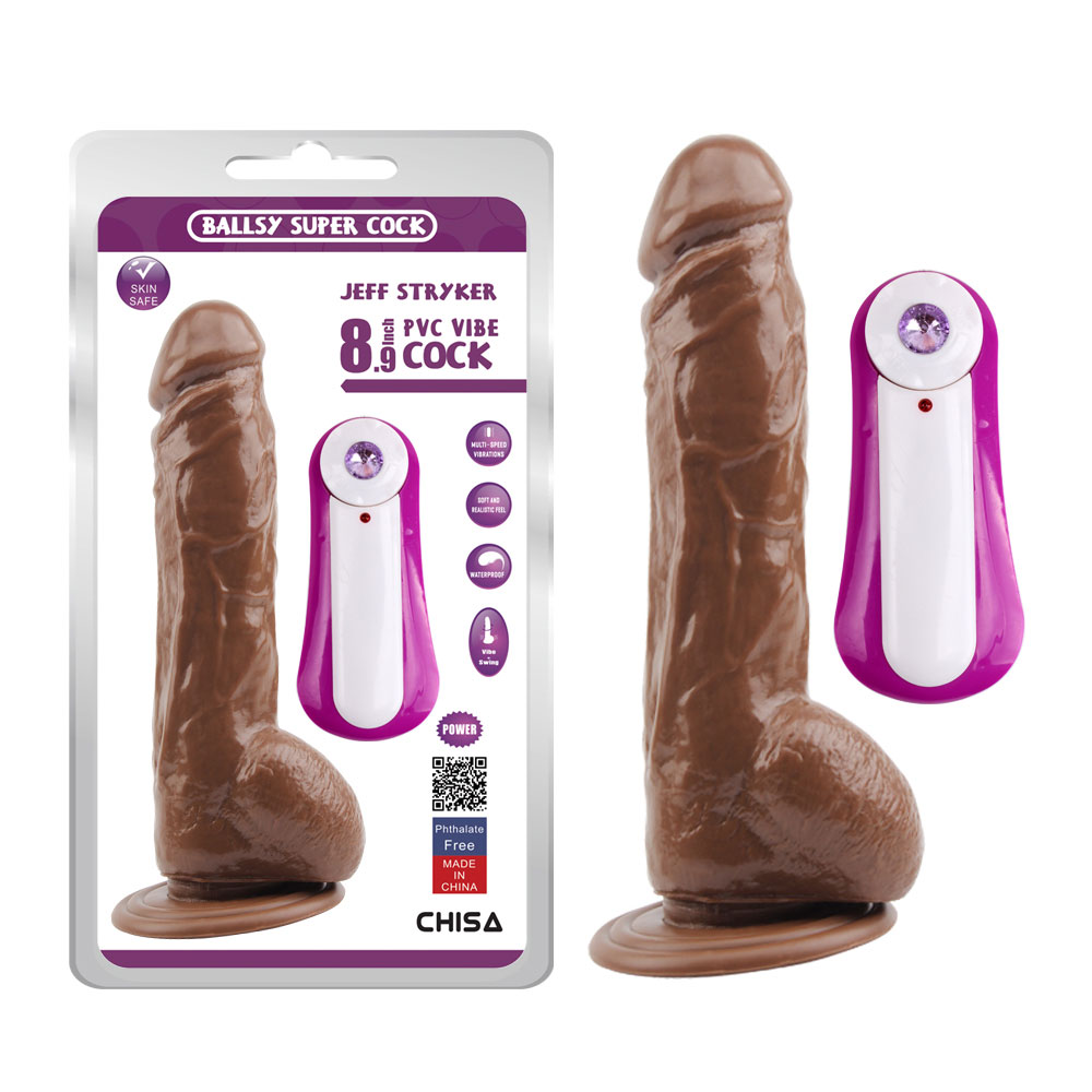 JEFF STRYKER 8.9 ہلتا ​​ہوا Dildo-Brown